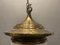 Lámpara colgante vintage de vidrio de bronce, años 60, Imagen 5
