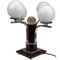 Lámpara de mesa Art Déco de caoba, años 30, Imagen 12
