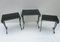 French Black Glass Nesting Tables in Wrought Iron, 1940s, Set of 3, Image 5