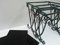 French Black Glass Nesting Tables in Wrought Iron, 1940s, Set of 3 10