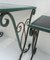 French Black Glass Nesting Tables in Wrought Iron, 1940s, Set of 3 8