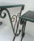 French Black Glass Nesting Tables in Wrought Iron, 1940s, Set of 3, Image 8