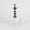 Large Brutalist Candleholder in Wood and Brass attributed to Antonin Hepnar, 1970s 2