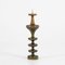 Large Brutalist Candleholder in Wood and Brass attributed to Antonin Hepnar, 1970s 1