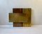 Vintage Cubist Brass Wall Candleholder in the Style of Curtis Jere, 1970s 5