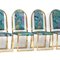 Mid-Century Hollywood Regency Dining Chairs with Brass Frame, Set of 4 6