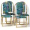 Mid-Century Hollywood Regency Dining Chairs with Brass Frame, Set of 4 5