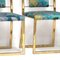 Mid-Century Hollywood Regency Dining Chairs with Brass Frame, Set of 4 8