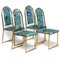 Mid-Century Hollywood Regency Dining Chairs with Brass Frame, Set of 4 3