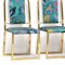 Mid-Century Hollywood Regency Dining Chairs with Brass Frame, Set of 4 7