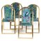 Mid-Century Hollywood Regency Dining Chairs with Brass Frame, Set of 4 2