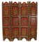 Vintage Double-Sided Hand Painted Room Divider in Teak, 1980s, Image 1