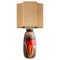 Fat Lava Brown and Red Ceramic Table Lamp, West Germany, 1970s 1