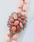 Rosafarbene und mehrsträngige Halskette aus Silber und Gold mit Koralle & Diamanten, 1950er 2