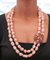 Rose Gold and Silver Multi-Strands Necklace with Coral & Diamonds, 1950s 6