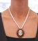 Rose Gold and Silver Pendant Necklace with Cameo, Garnets, Emeralds, Diamonds, Pearls, 1960s, Image 6