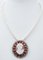 Rose Gold and Silver Pendant Necklace with Cameo, Garnets, Emeralds, Diamonds, Pearls, 1960s 2