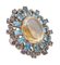 Rose Gold and Silver Ring with Yellow and Blue Topazs, Tanzanite & Diamonds, 1960s 2