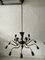 Lámpara de araña Sputnik italiana de 15 brazos de latón, años 50, Imagen 3