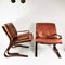 Norwegian Armchairs in Leather by I. Rolling for Westnofa, 1970s, Set of 2 2
