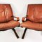 Norwegian Armchairs in Leather by I. Rolling for Westnofa, 1970s, Set of 2 5