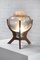 Lampada da tavolo vintage in vetro di Murano con base scultorea in legno, anni '60, Immagine 4