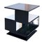 Art Deco Black Lacquer with Mirrored Surfaces Cubist Side Table, 1930s 1