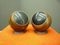 Space Age Wood Sphere Speakers, 1970s, Set of 2 1