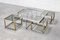 Metal and Brass Coffee Table with Nesting Tables from Maison Charles, 1970s, Set of 5 2