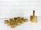 Brocca e bicchieri in ottone placcato in oro di Pierre Forsell per Skultuna, anni '60, set di 13, Immagine 5
