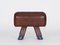 Vintage Pommel Horse Hocker Bank in Leather, 1930s, Image 9