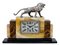 Art Deco Marble Mantel Clock with Chromed Bronze Lion and Movement from Le Roux, 1930s 1
