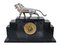 Art Deco Marble Mantel Clock with Chromed Bronze Lion and Movement from Le Roux, 1930s 5