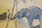 Französische Art Deco Gerahmte Tafel mit Elefanten im Dschungelmuster, 1920er 3