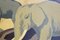 Pannello Art Déco con cornice raffigurante elefanti, Francia, anni '20, Immagine 2