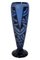 Art Deco Blue Water Vase mit Muster von Schneider, Frankreich, 1920er 5