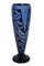 Art Deco Blue Water Vase mit Muster von Schneider, Frankreich, 1920er 4