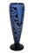 Art Deco Blue Water Vase with Pattern by Schneider, French, 1920s, Image 4