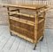 Spanish Bar Cabinet in Bamboo with Wheels, 1950s 2