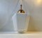Art Deco Danish Opaline Glass and Brass Pendant Lamp, 1940s, Image 1