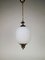 Ceiling Light in White Opaline and Brass, Italy, 1950s 3