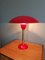 Grande Lampe de Bureau Rouge en Laiton et Métal Laqué, 1950s 5