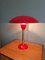 Large Red Table Lamp in Brass and Lacquered Metal, 1950s 5