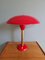 Lampada da tavolo grande rossa in ottone e metallo laccato, anni '50, Immagine 15