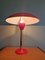 Large Red Table Lamp in Brass and Lacquered Metal, 1950s 8