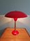 Large Red Table Lamp in Brass and Lacquered Metal, 1950s 2