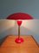 Lampada da tavolo grande rossa in ottone e metallo laccato, anni '50, Immagine 16