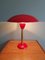 Large Red Table Lamp in Brass and Lacquered Metal, 1950s 16