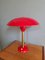 Large Red Table Lamp in Brass and Lacquered Metal, 1950s 1