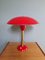 Large Red Table Lamp in Brass and Lacquered Metal, 1950s, Image 4